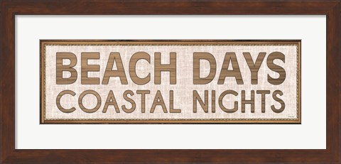 Framed Beach Days Coastal Nights I Print