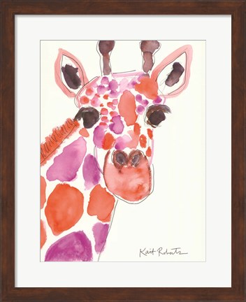 Framed Giraffe Named Liz Print