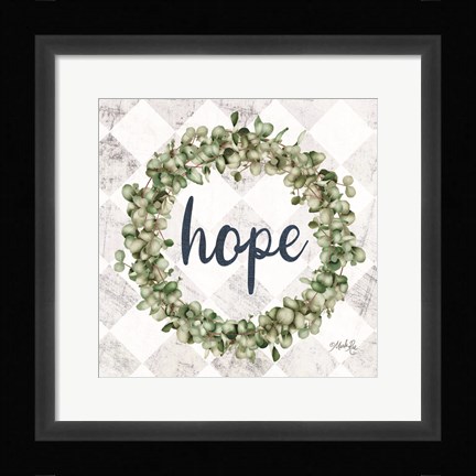 Framed Hope Eucalyptus Wreath Print