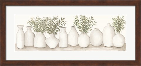 Framed White Vases Still Life Print