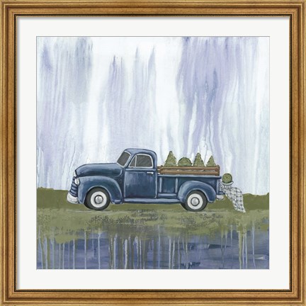 Framed Blue Garden Truck Print