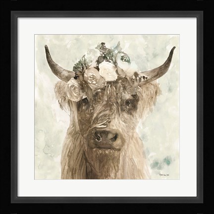 Framed Cow and Crown II Print