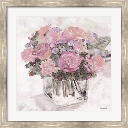 Framed Bouquet in Glass Print