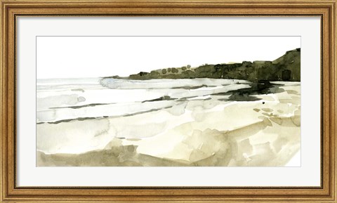 Framed Simple Watercolor Coast I Print