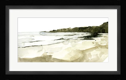 Framed Simple Watercolor Coast I Print