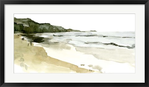 Framed Simple Watercolor Coast II Print