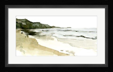 Framed Simple Watercolor Coast II Print