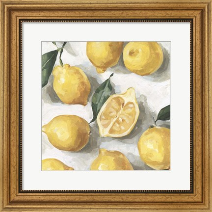 Framed Fresh Lemons I Print