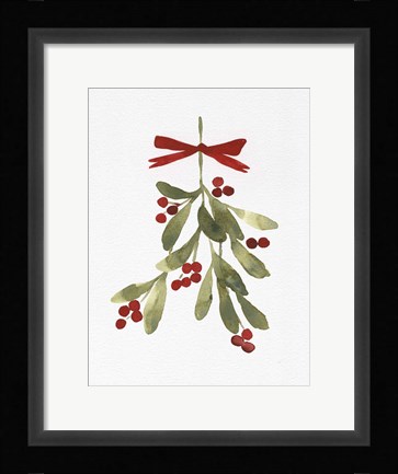 Framed Mistletoe Bow I Print