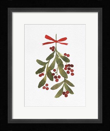 Framed Mistletoe Bow II Print