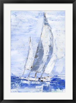 Framed Blue Sails II Print