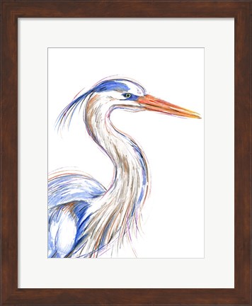 Framed Heron&#39;s Glance I Print