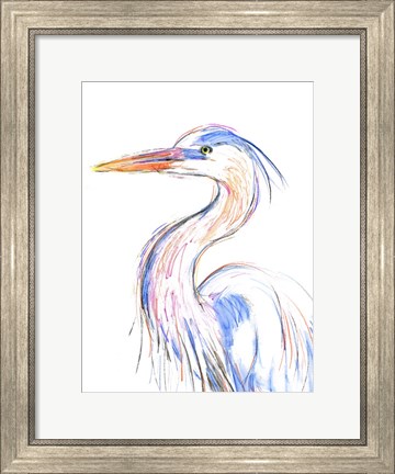 Framed Heron&#39;s Glance II Print