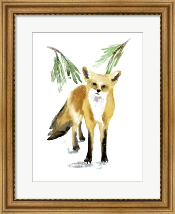 Framed Snowy Fox II Print