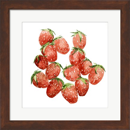Framed Strawberry Picking I Print
