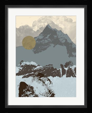 Framed Pop Art Mountain I Print