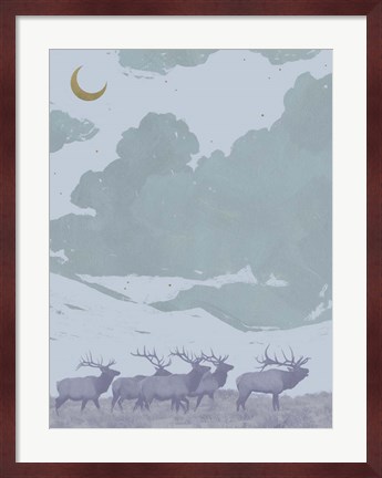 Framed Pop Art Elk I Print