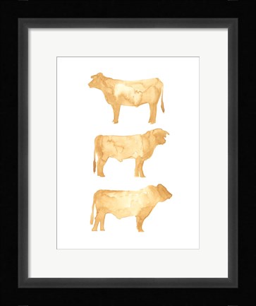 Framed Hereford Trio I Print