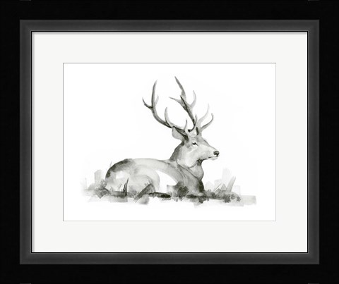 Framed Recumbent Stag I Print