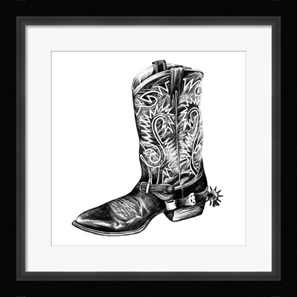 Framed Vintage Cowboy I Print