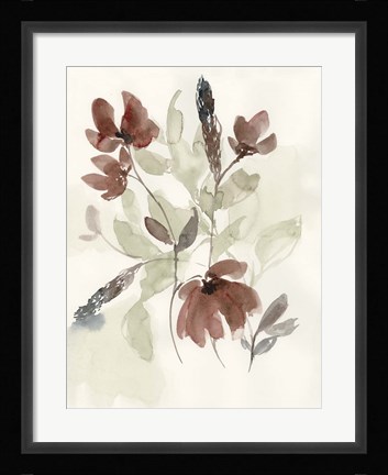 Framed Dusty Flower Composition I Print
