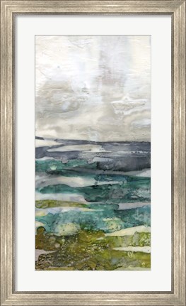 Framed Crackled Marshland I Print