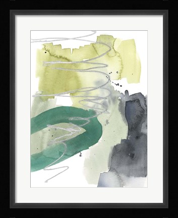 Framed Graffiti Green III Print