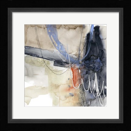 Framed Abstract Coordinates I Print