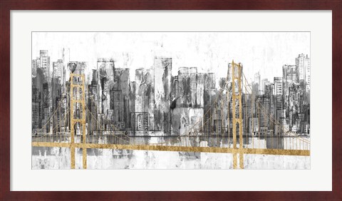 Framed Golden Bridge Panorama Print