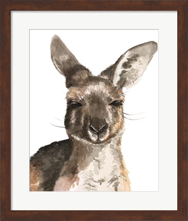 Framed Kangaroo Portrait I Print