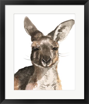 Framed Kangaroo Portrait I Print