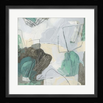 Framed Aqua Puzzle I Print