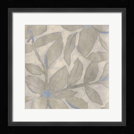 Framed Silvertone Garden I Print