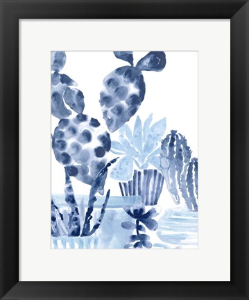 Framed Indigo Succulent II Print