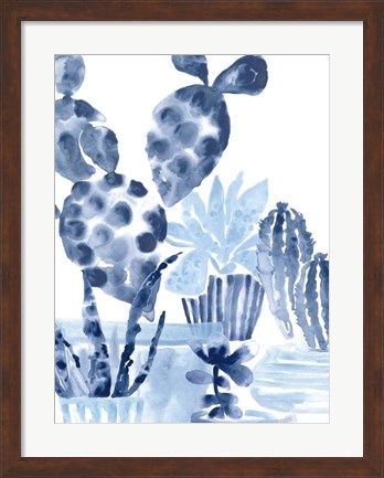 Framed Indigo Succulent II Print