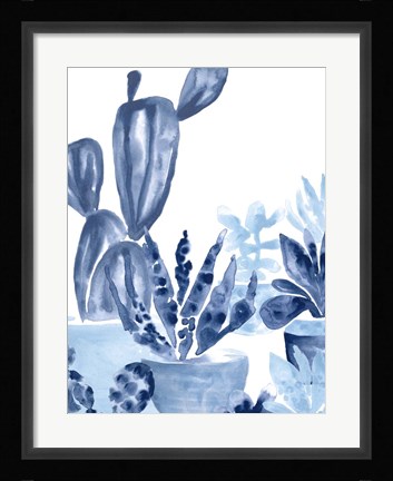 Framed Indigo Succulent IV Print