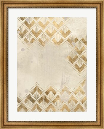Framed Deco Pattern in Cream III Print