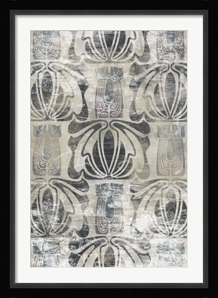 Framed Weathered Deco Panel I Print