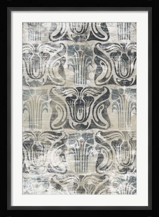 Framed Weathered Deco Panel II Print