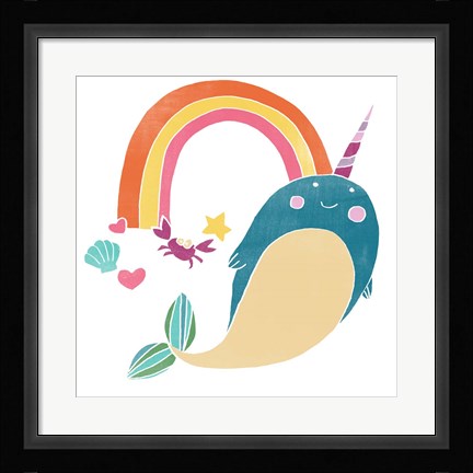 Framed Happy Narwals IV Print