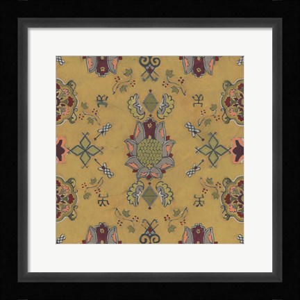 Framed Ochre Tapestry II Print