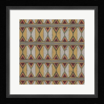 Framed Ochre Tapestry V Print