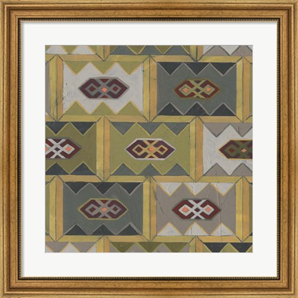 Framed Ochre Tapestry IX Print