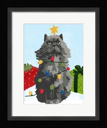 Framed Meowy Hissmas I Print