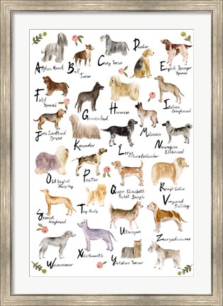 Framed Dog Alphabet Print