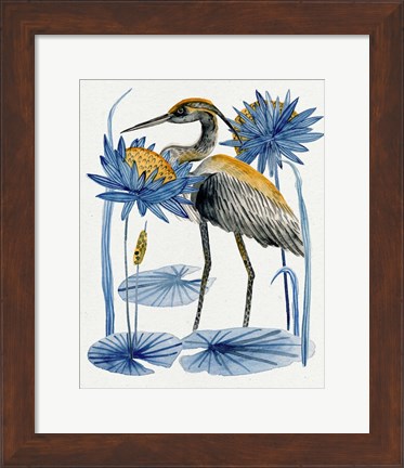 Framed Heron Pond I Print