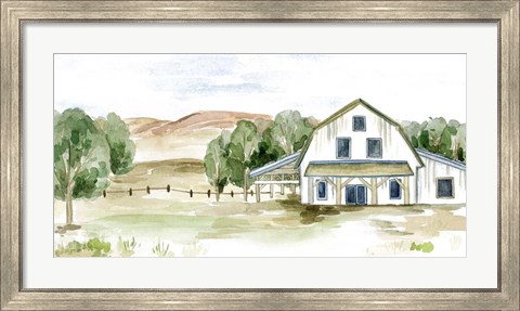 Framed Farmhouse Landscape II Print