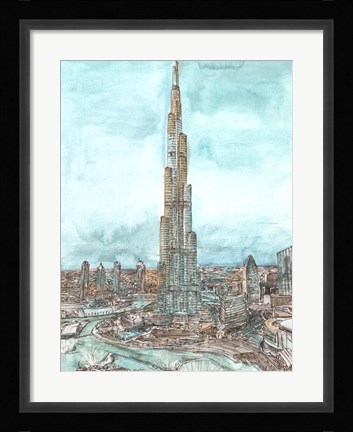 Framed Day Landing Dubai II Print