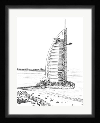 Framed Dubai in Black &amp; White I Print