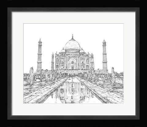 Framed India in Black &amp; White II Print
